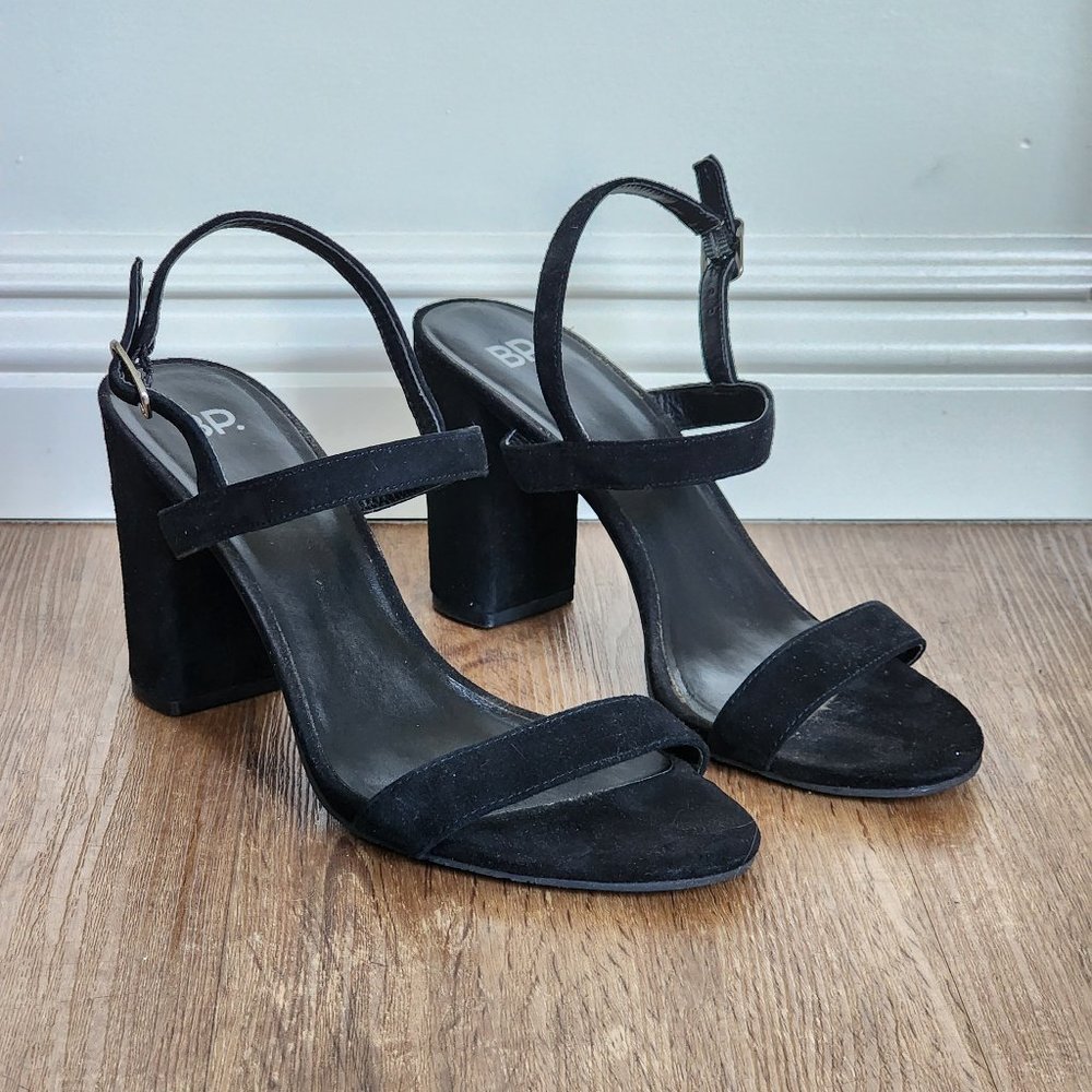 BP Black Velvet Slingback Sandal Size 8.5 Women's